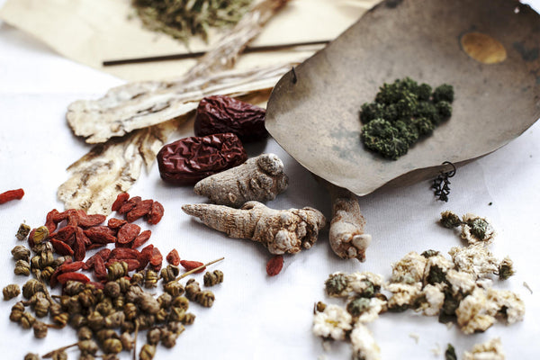 A composition of raw herbs, less commonly used by in the US than herbal granules or capsules 