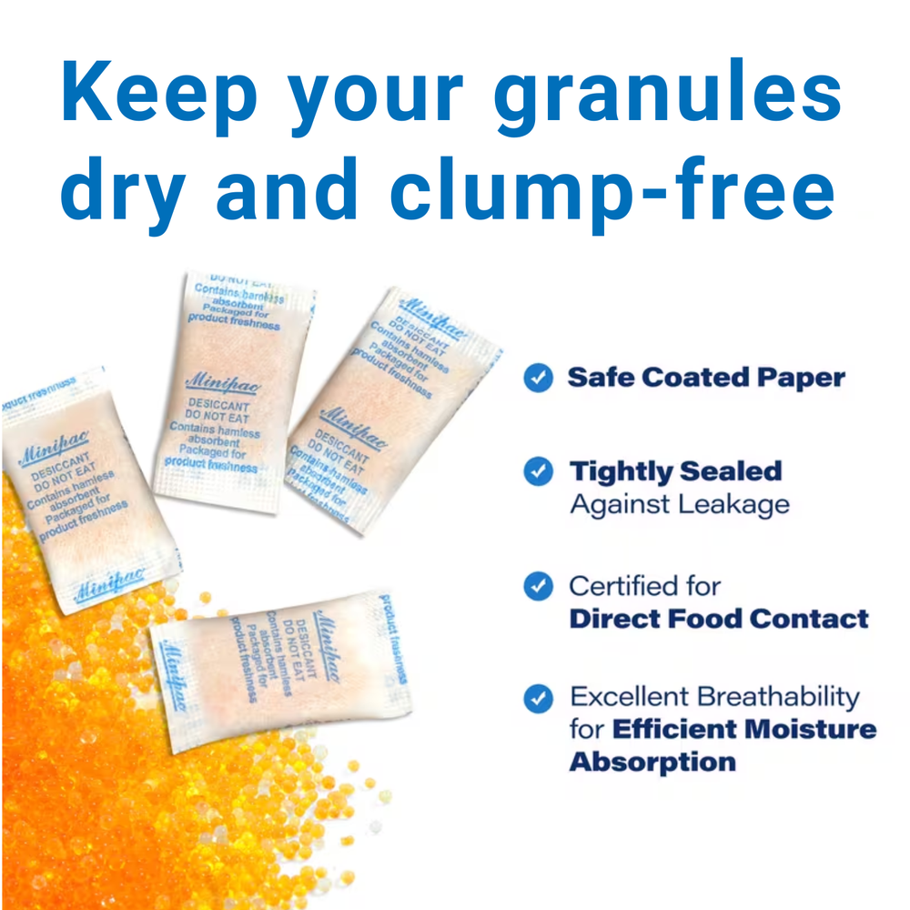 Silica Gel Desiccant Packets (300 packets, 0.5g/packet)